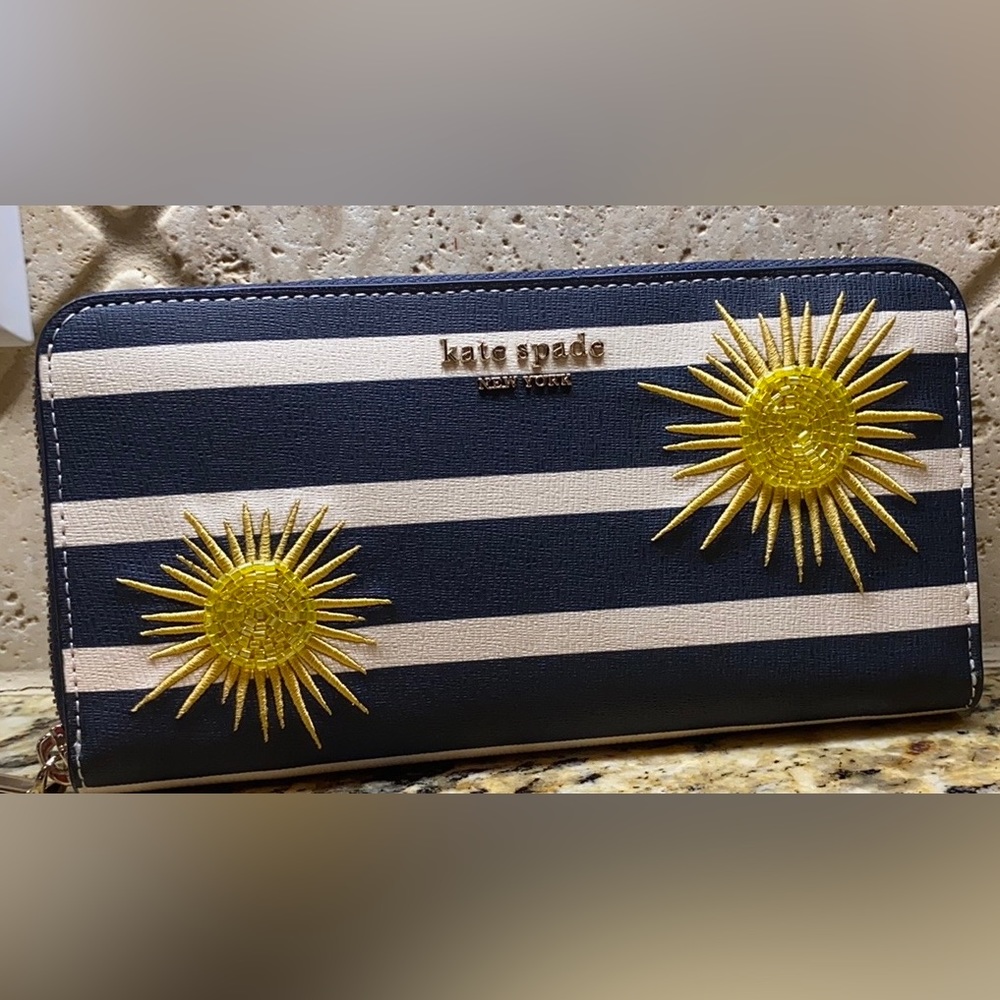 NWT Kate Spade Sunkiss Embellished Zip-around  Wallet - Retail:$210
